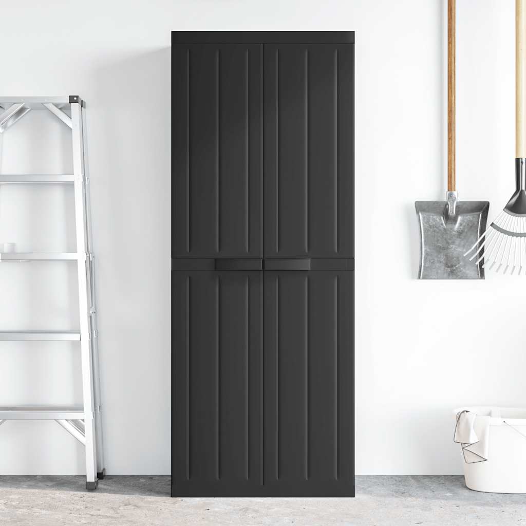 Gartenschrank Grau und Schwarz 65x37x85 cm PP