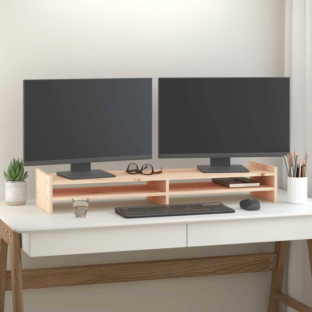 Monitorständer 50x27x15 cm Massivholz Kiefer