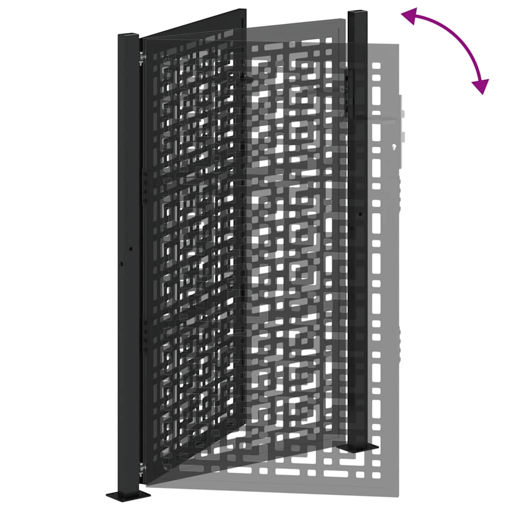 Gartentor Schwarz 100x100 cm Stahl Lichtdesign