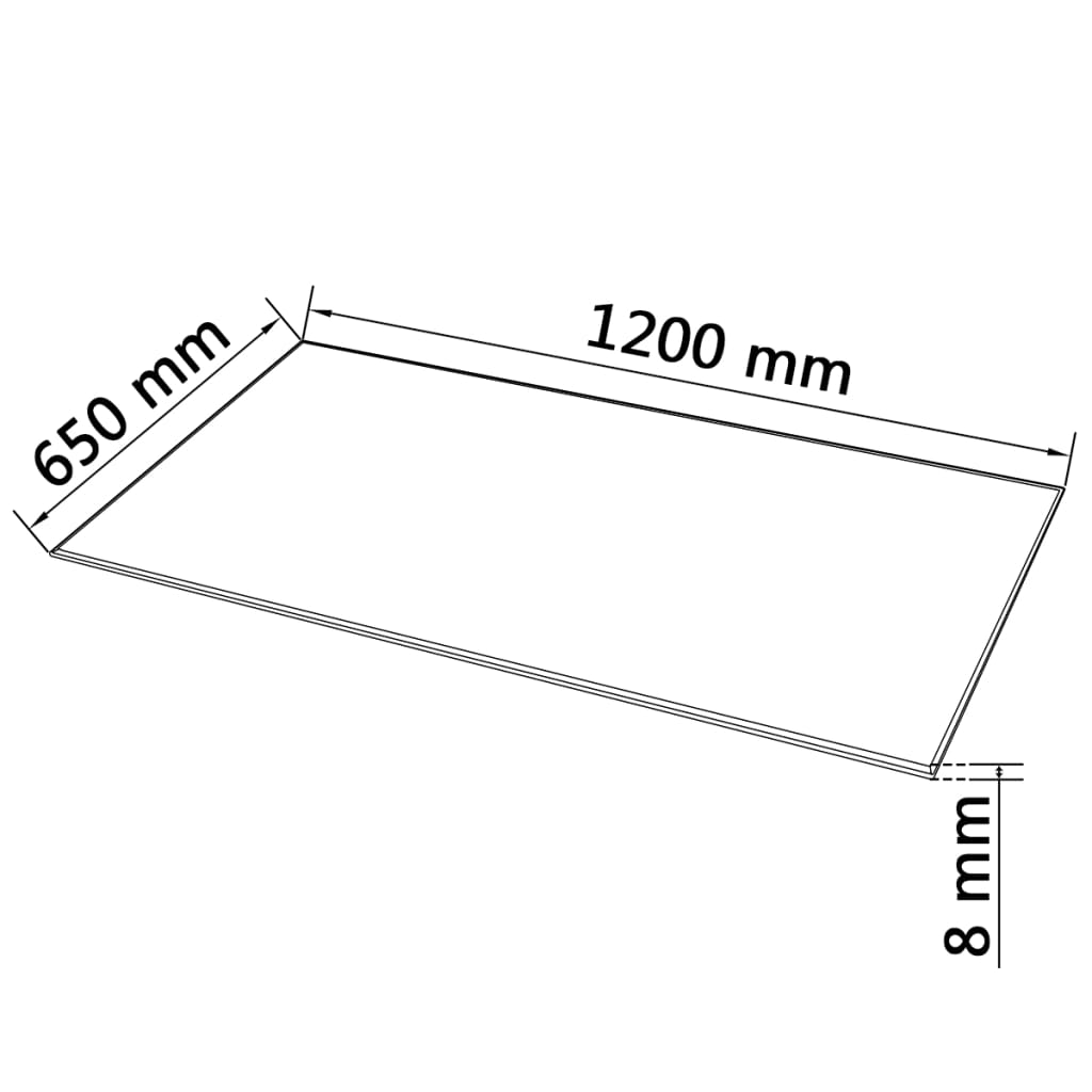 Tischplatte aus gehärtetem Glas quadratisch 700x700 mm