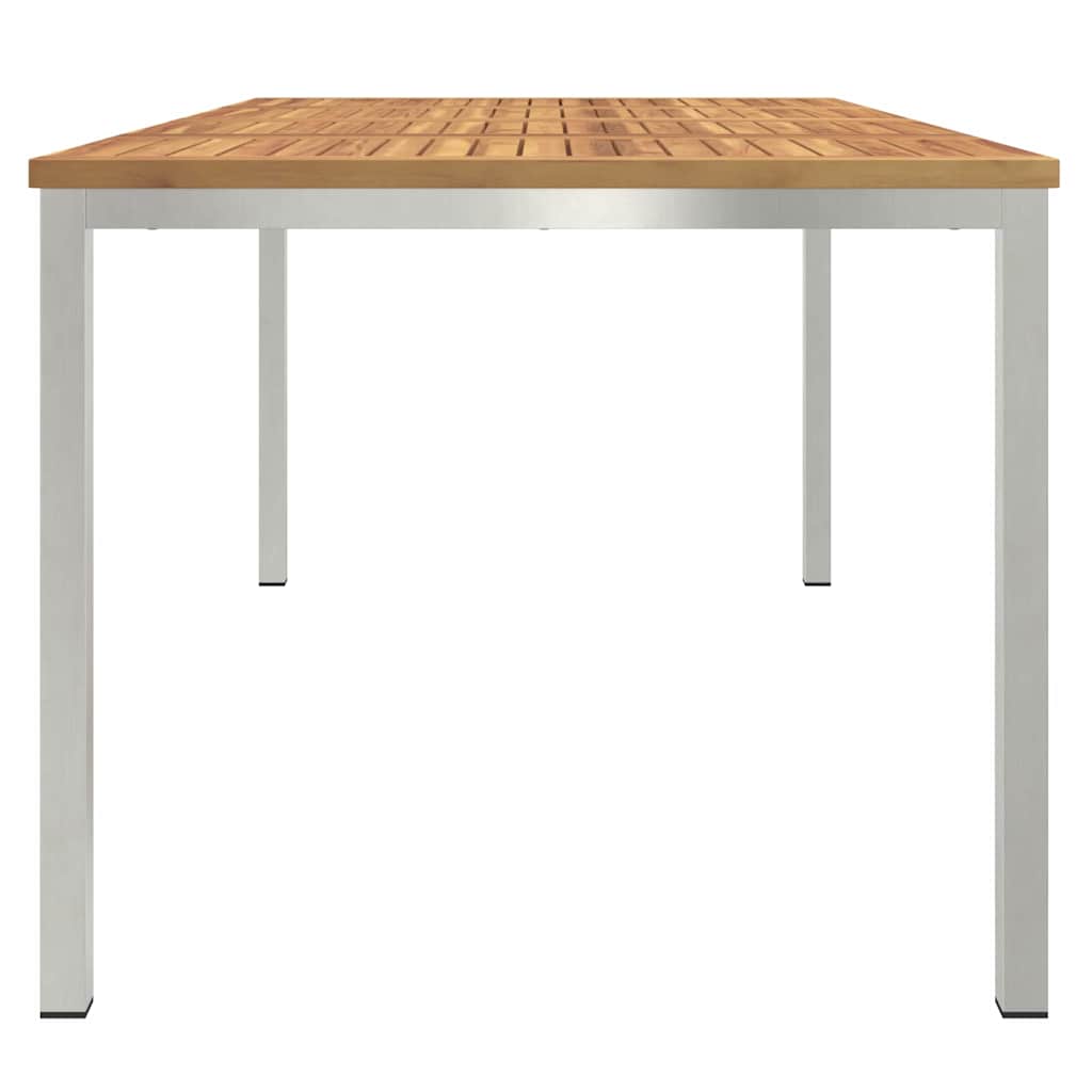 Esstisch 90x90x75 cm Massives Akazienholz und Edelstahl