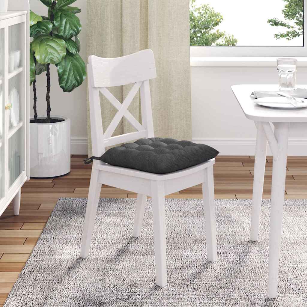 Sitzkissen 4 pcs Hellgrau 40 x 40 x 6 cm Cordstoff