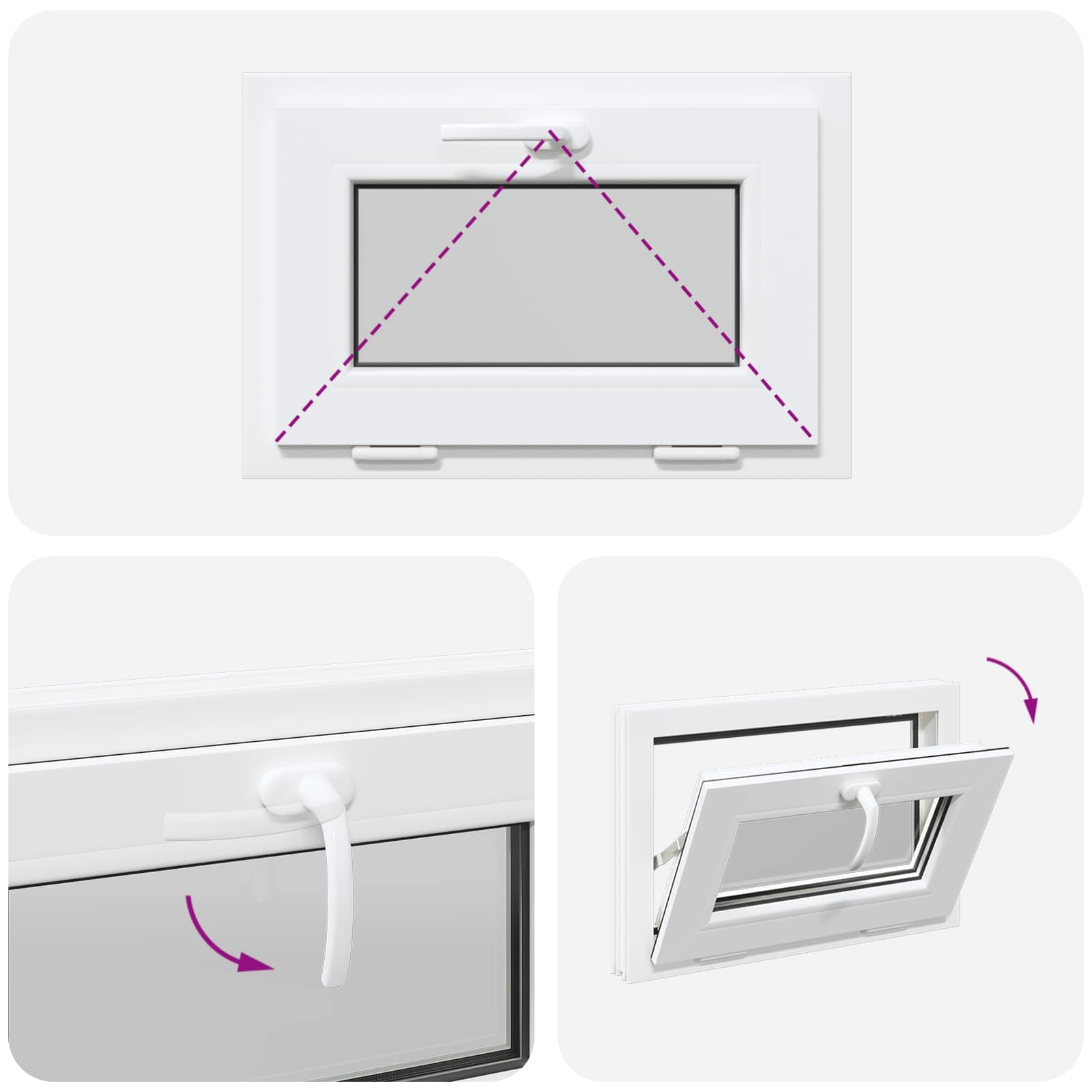 Kellerfenster RISOR 60 x 40 cm PVC und Glas Weiß