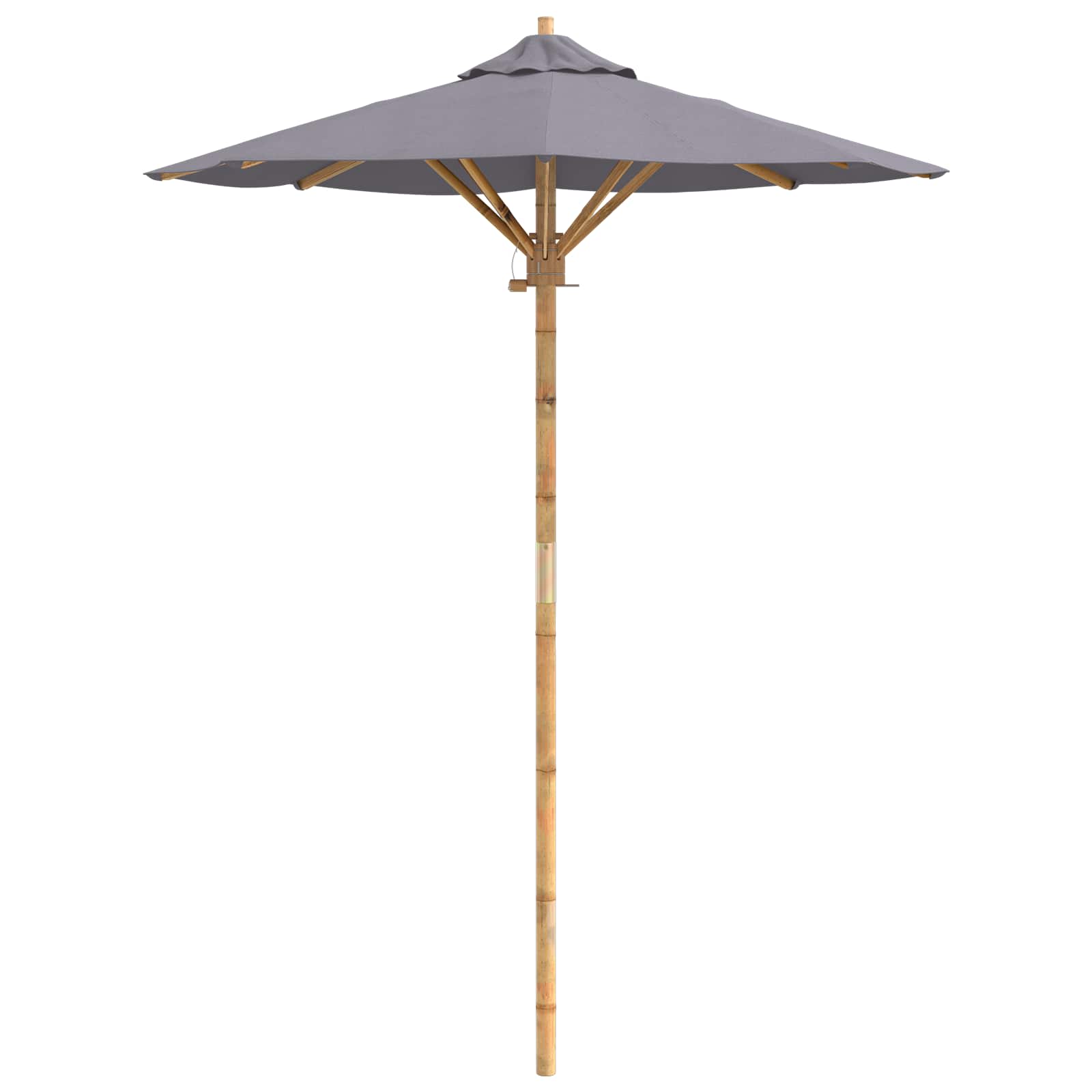 Garten-Sonnenschirm Cremeweiß Ø 150 x 210 cm Bambus