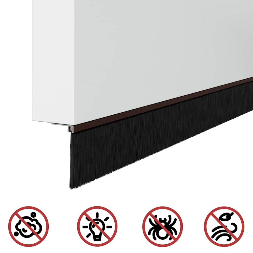 Selbstklebende Türbürstendichtungen 2 pcs Braun 100 cm