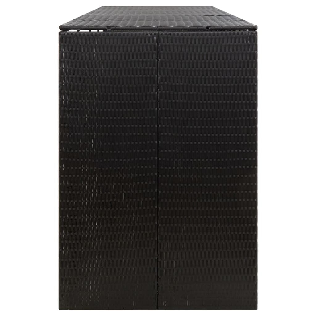 Mülltonnenbox für 1 Tonne Schwarz 70x80x117 cm Poly Rattan