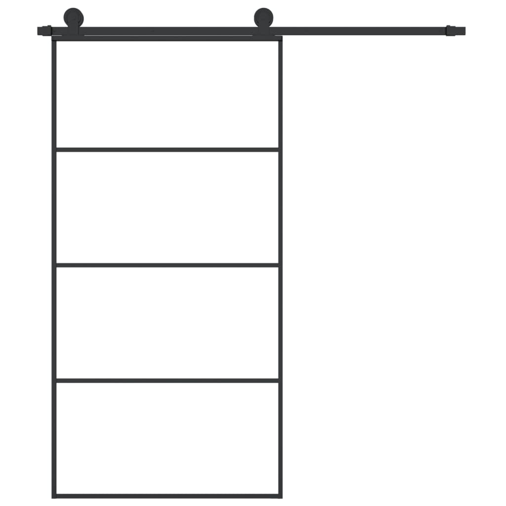 Schiebetür mit Beschlag 76x205 cm ESG-Glas & Aluminium