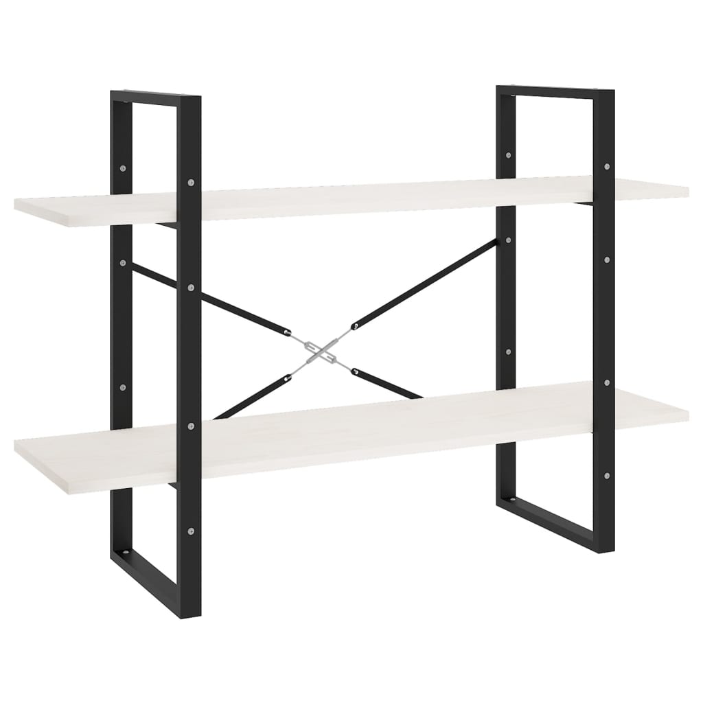 Bücherregal 2 Fächer Weiß 100x30x70 cm Holzwerkstoff