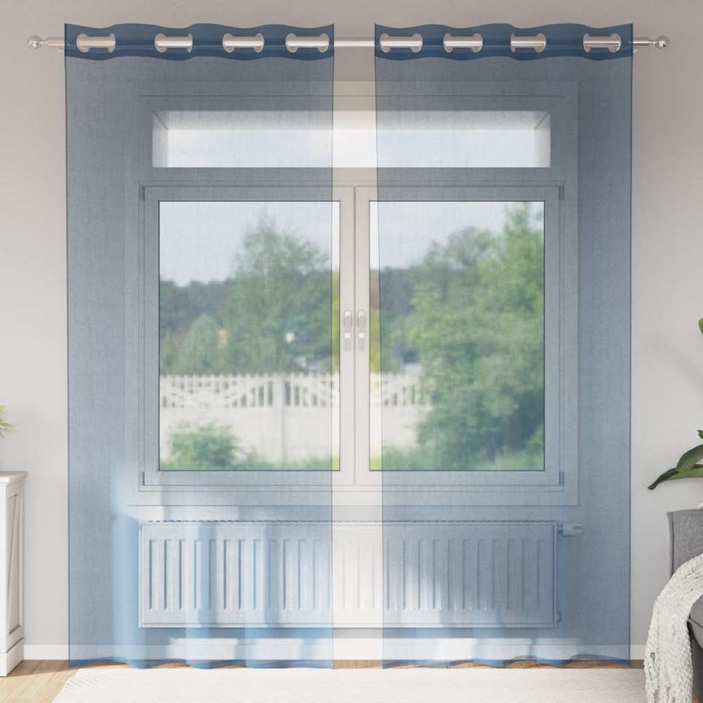 Voile Vorhänge mit Ösen 2 Stk. Apfelgrün 140x140 cm
