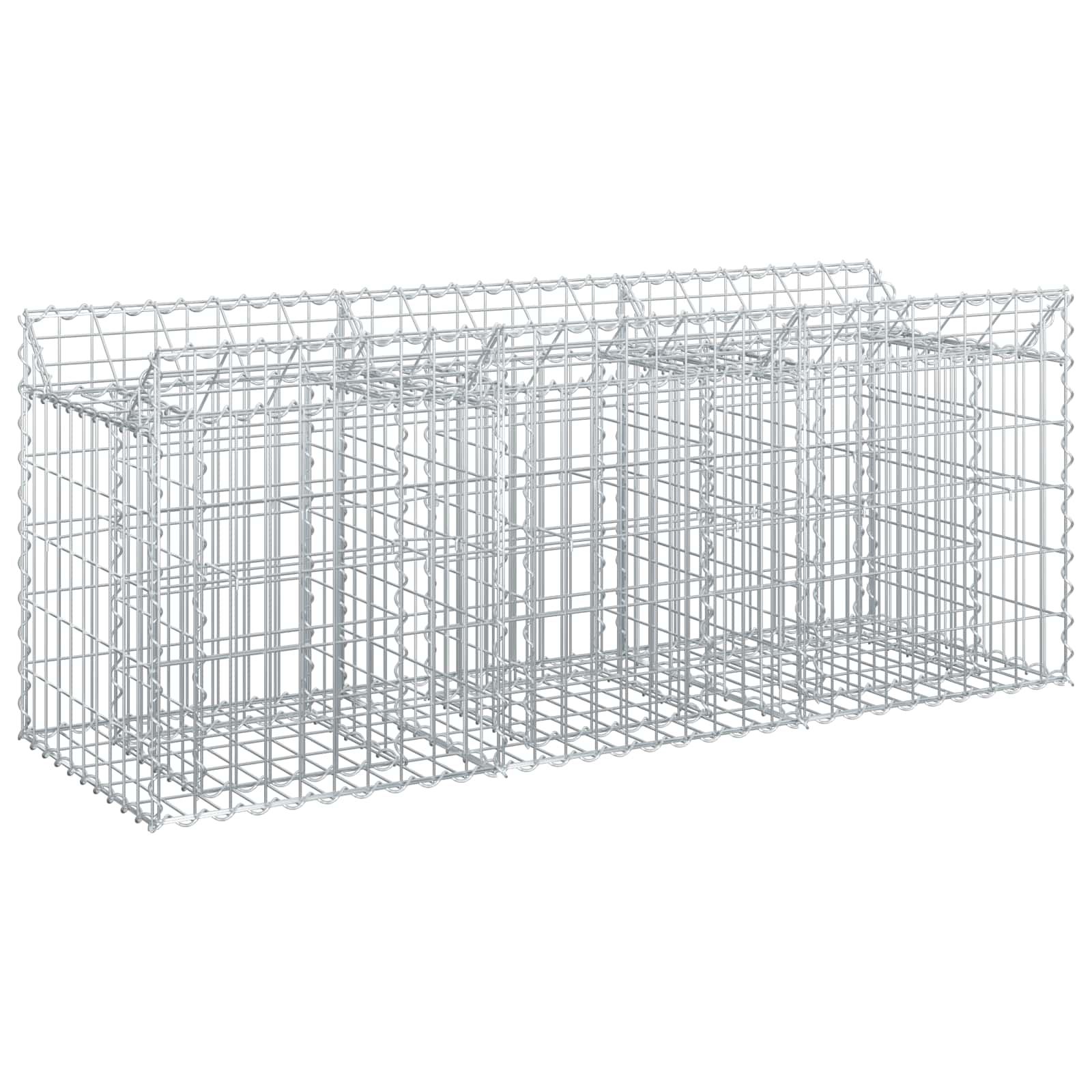 Gabionen-Hochbeet 2 pcs Silber