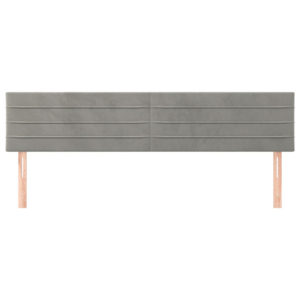 Kopfteil Hellgrau 80x5x118/128 cm Samt