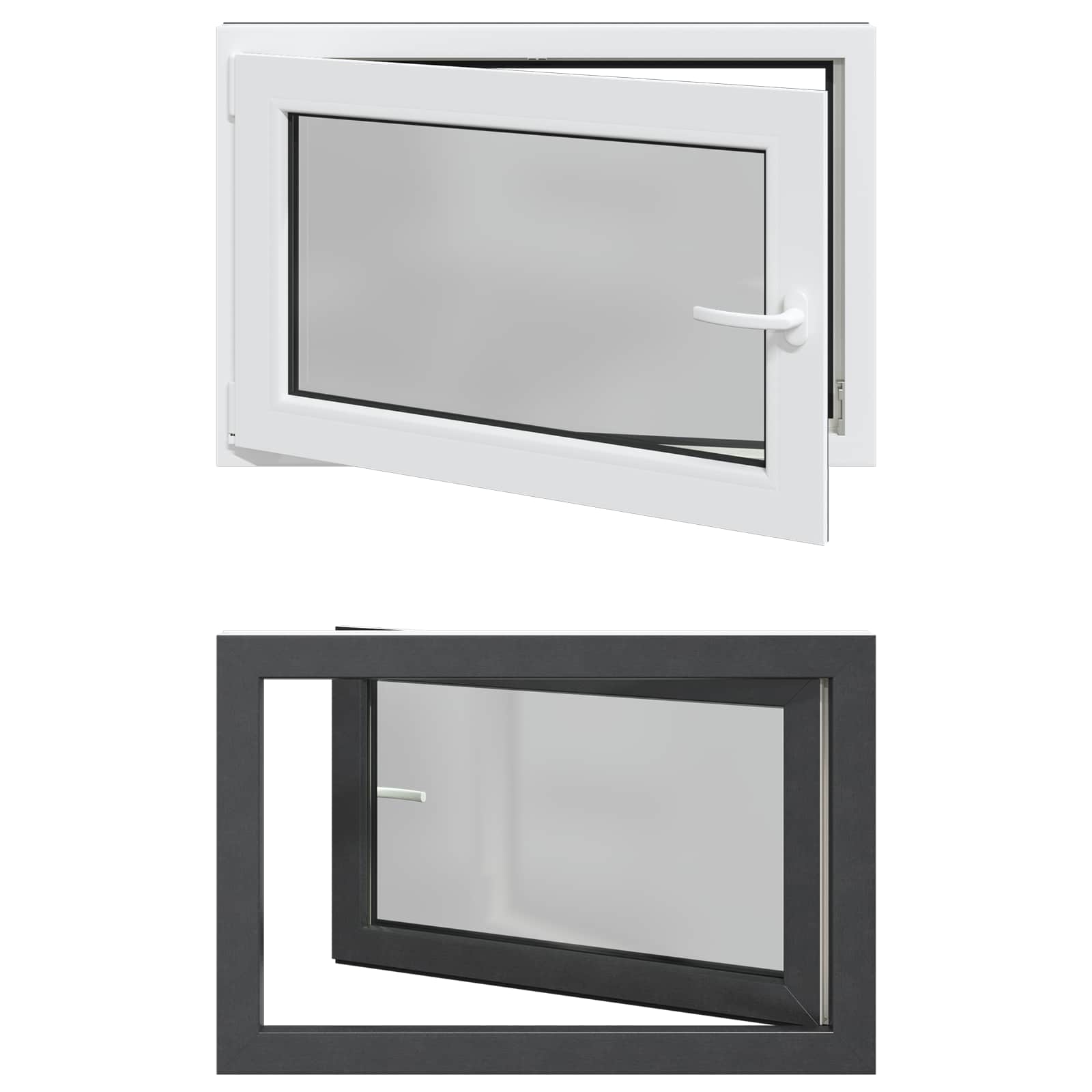 Kellerfenster RISOR 50 x 50 cm PVC und Glas Weiß