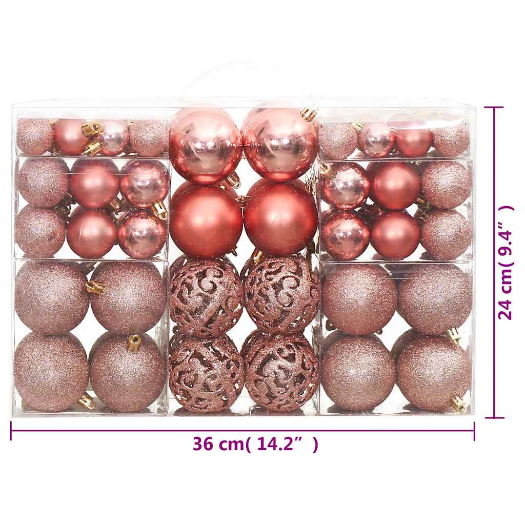 100-tlg. Weihnachtskugel-Set Weiß