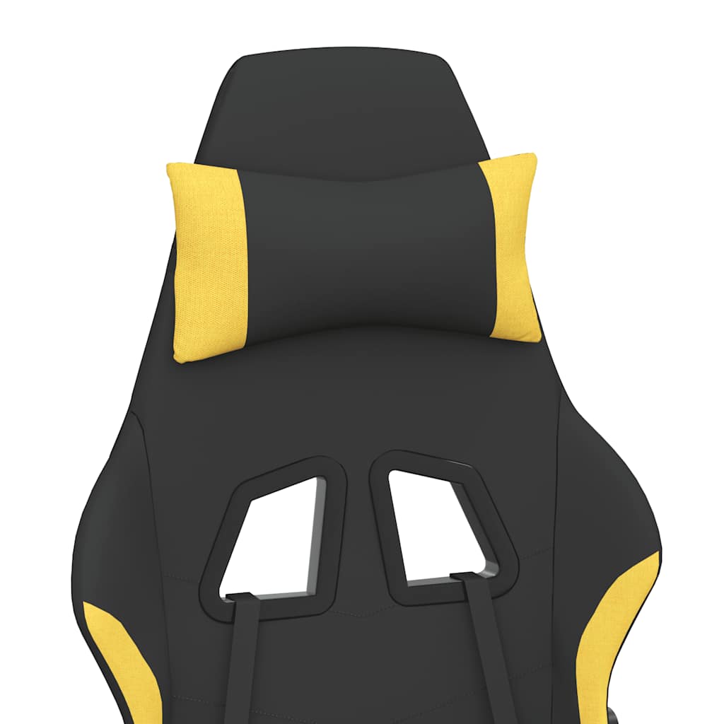 Gaming-Stuhl mit Massagefunktion Schwarz und Creme Stoff