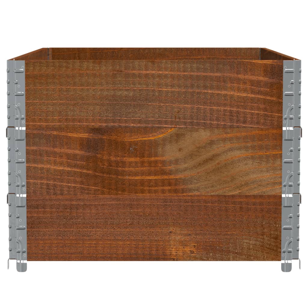 Paletten-Aufsatzrahmen Schwarz 80x60 cm Massivholz Kiefer