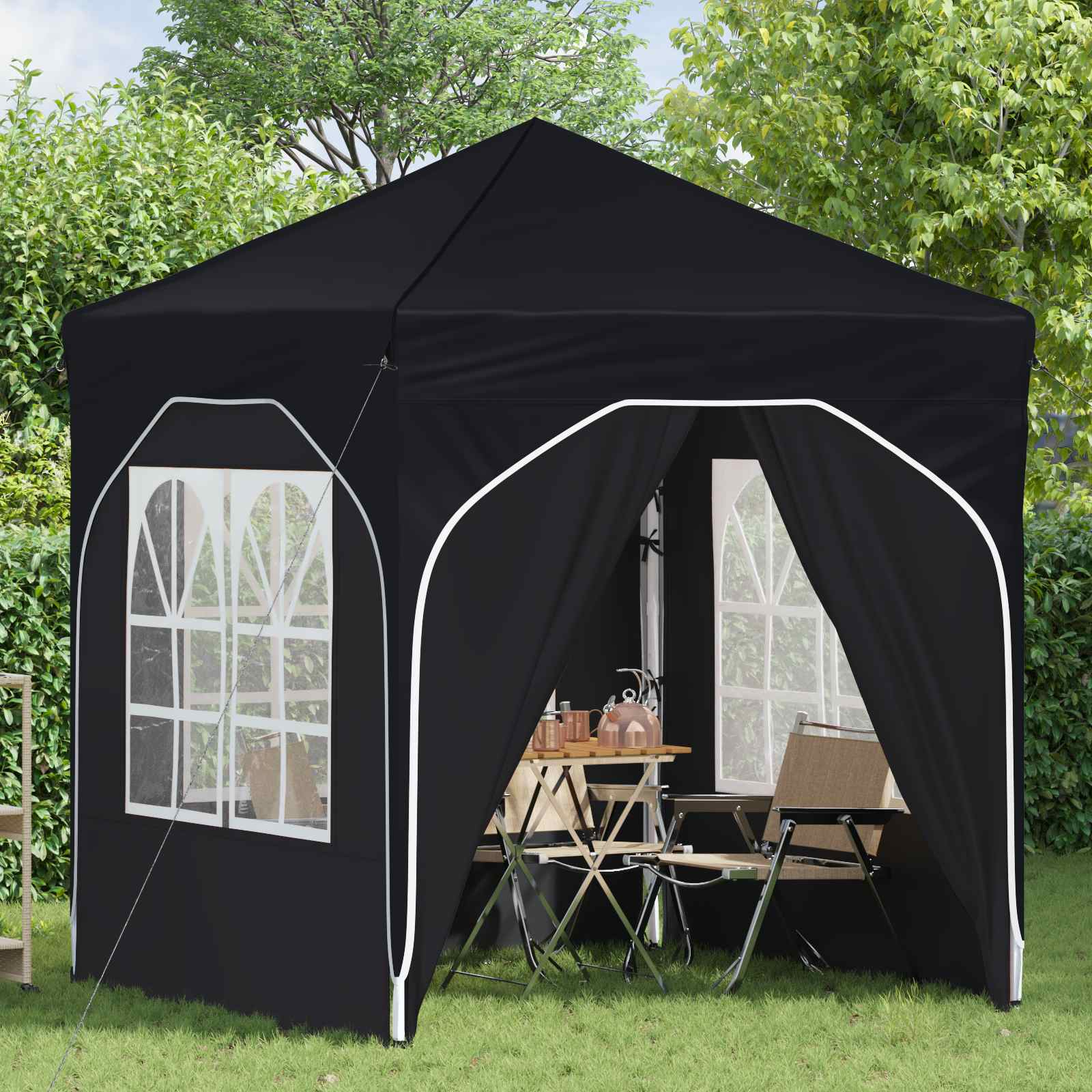 Pop-up Partyzelt 194 x 194 x 245 cm Creme