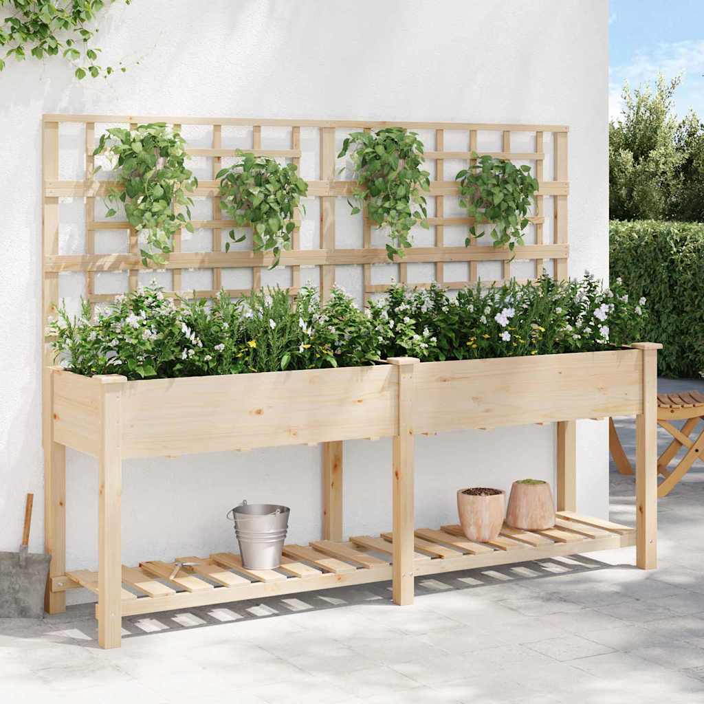 Garten-Pflanzgefäß Beige 71 x 38 x 152 cm Massivholz aus Fichte