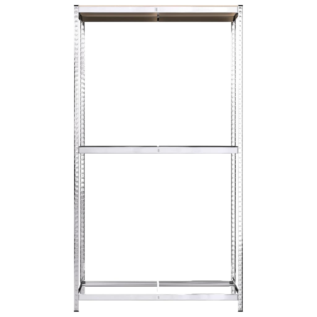Reifenregale mit 2 Böden 3 Stk. Silbern 110x40x110 cm Stahl