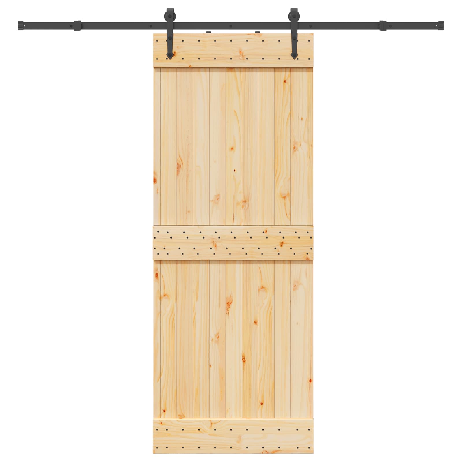 Schiebetür NARVIK Natürlich und Schwarz 70 x 210 cm (152,5 cm)