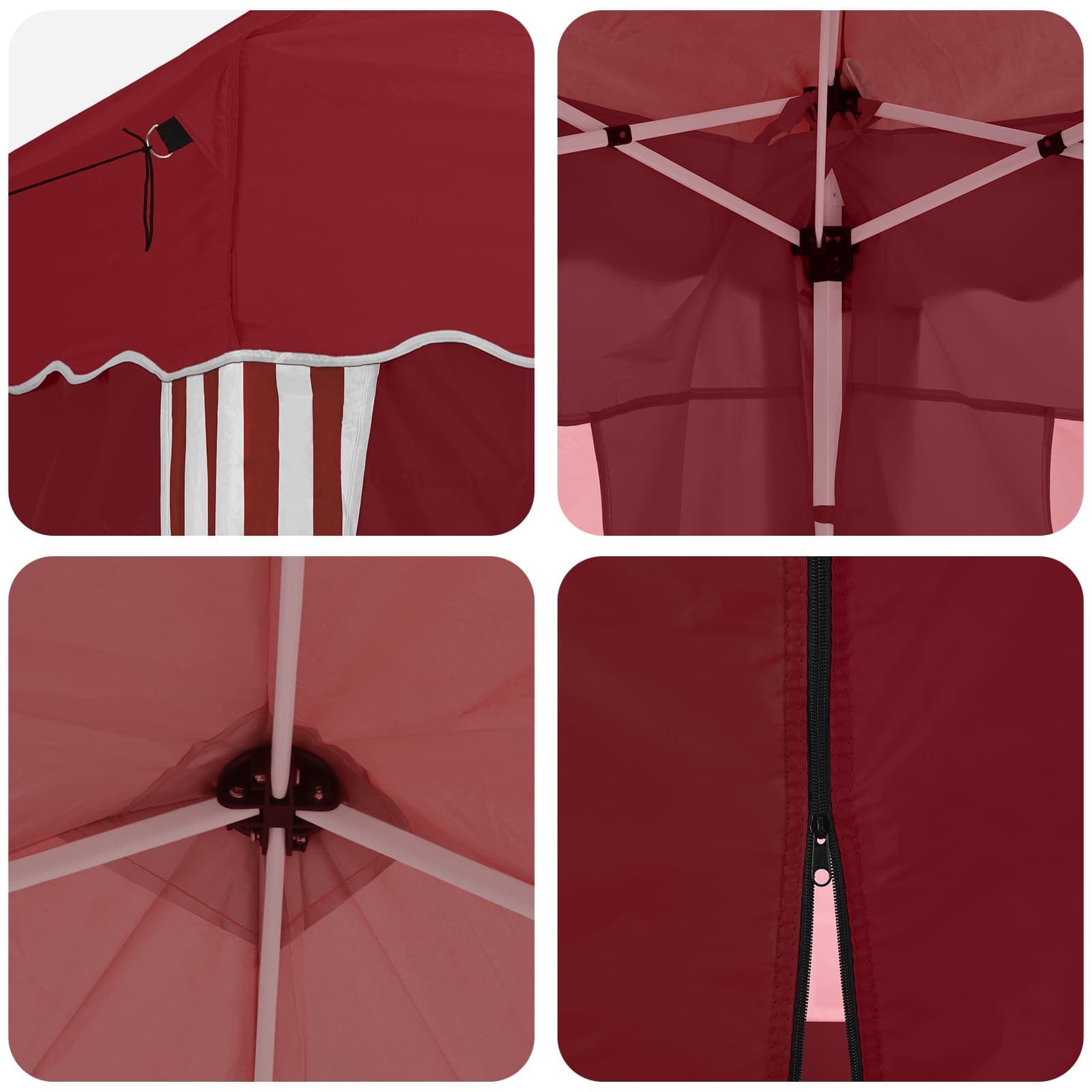 Pop-up Partyzelt 288 x 288 x 245 cm Creme Oxford-Stoff