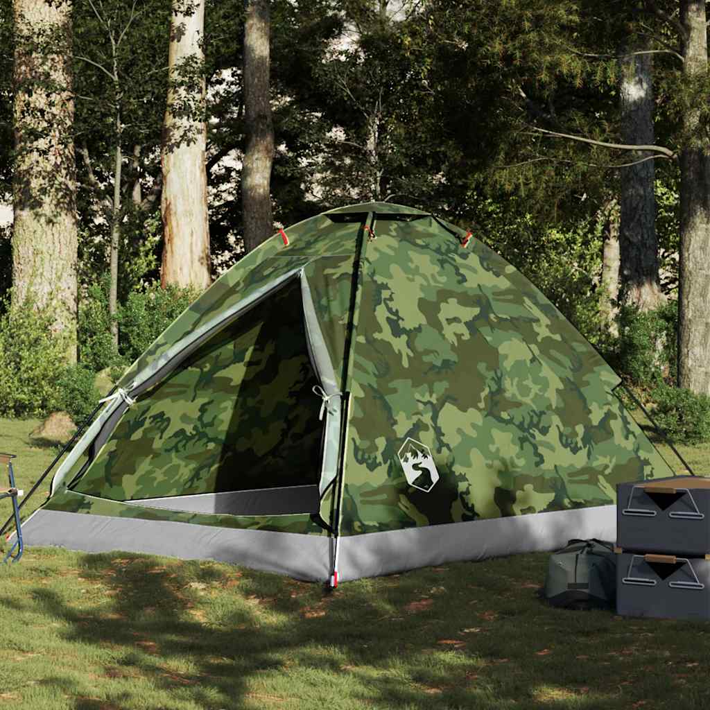 Kuppel-Campingzelt 2 Personen Olivgrün Wasserdicht