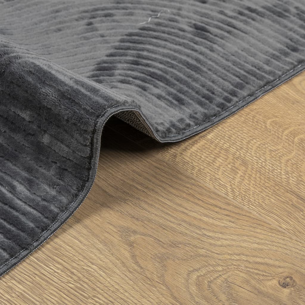 Teppich IZA Kurzflor Skandi-Stil Anthrazit 80x150 cm