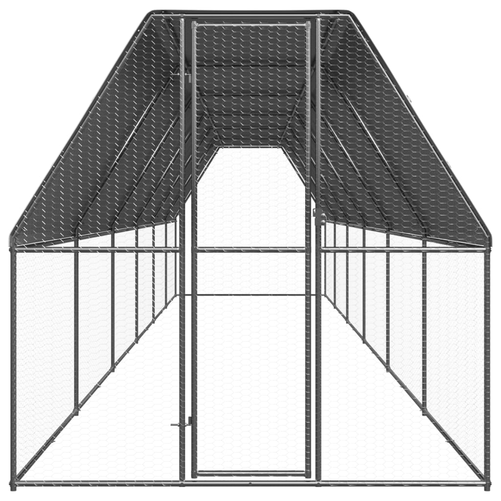 Outdoor-Hühnerkäfig 2x4x2 m Verzinkter Stahl