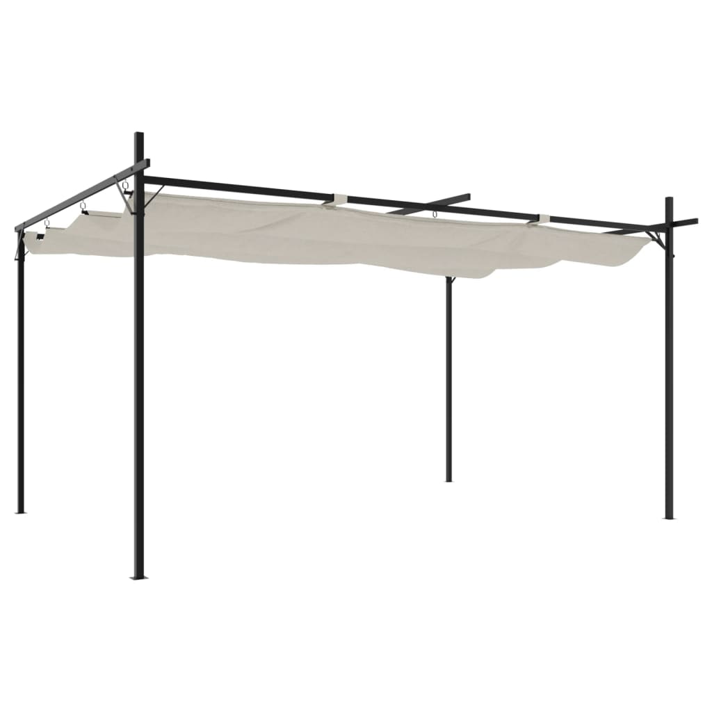 Pergola mit Schiebedach Creme 295x292x230 cm