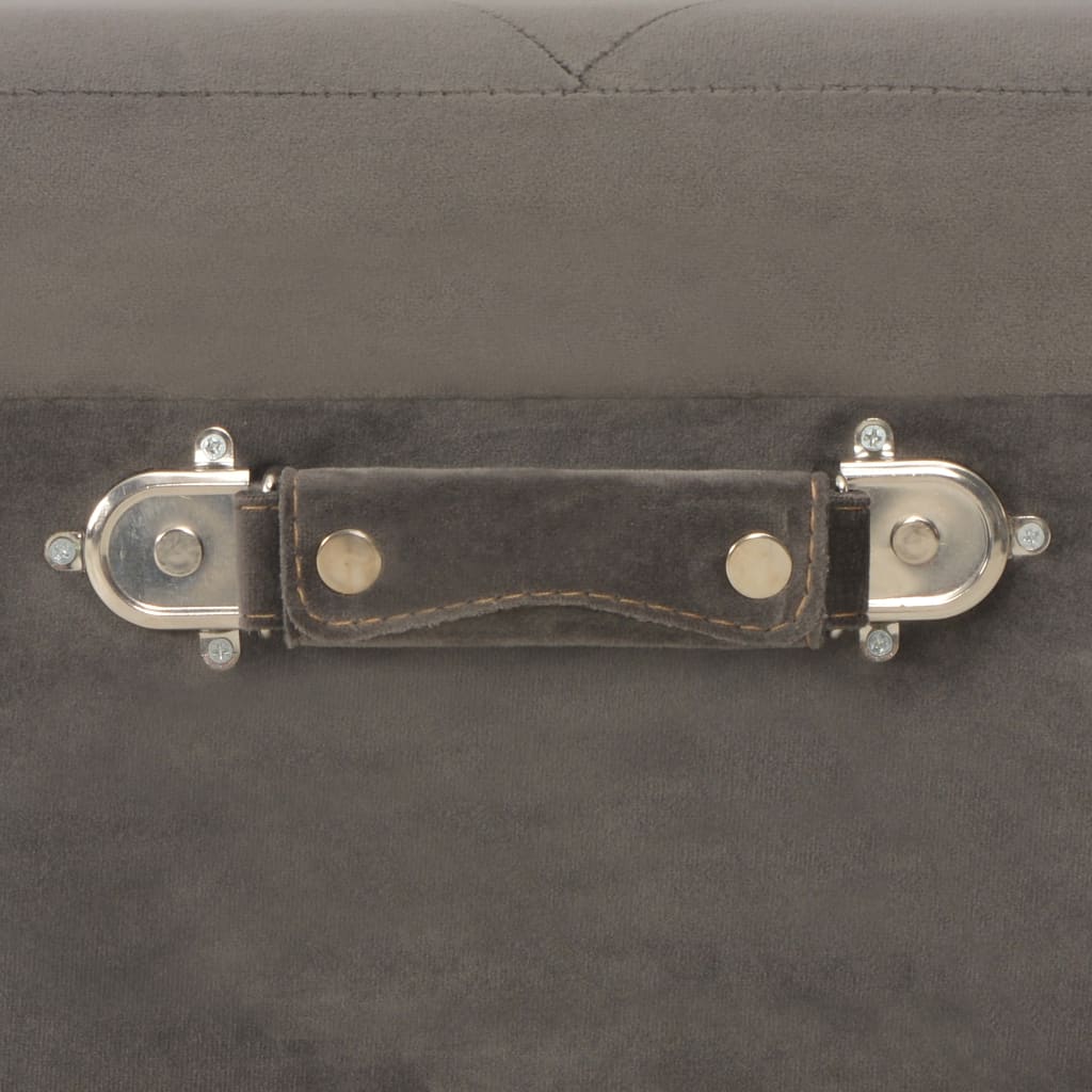 Hocker mit Stauraum 3 Stk. Grau Samt
