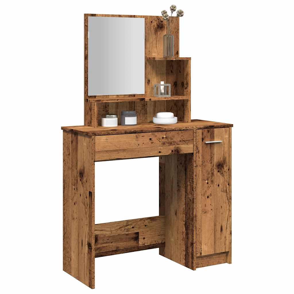 Schminktisch mit Spiegel Weiß 86,5x35x136 cm
