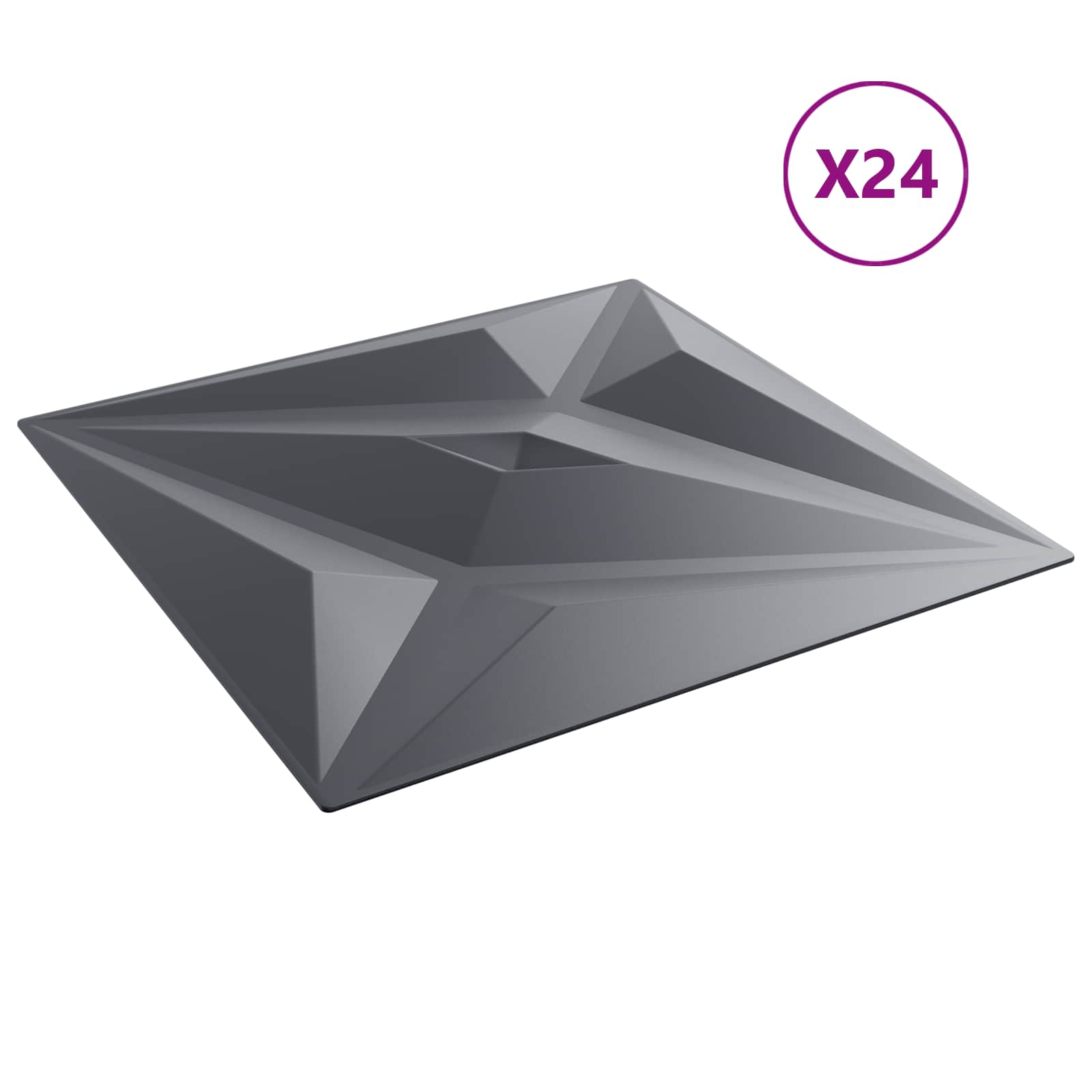 Wandpaneele 12 pcs Diamant Weiß 50 x 50 cm XPS Schaum
