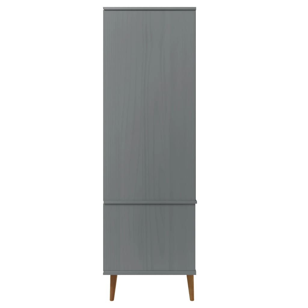 Kleiderschrank MOLDE Braun 90x55x175 cm Massivholz Kiefer