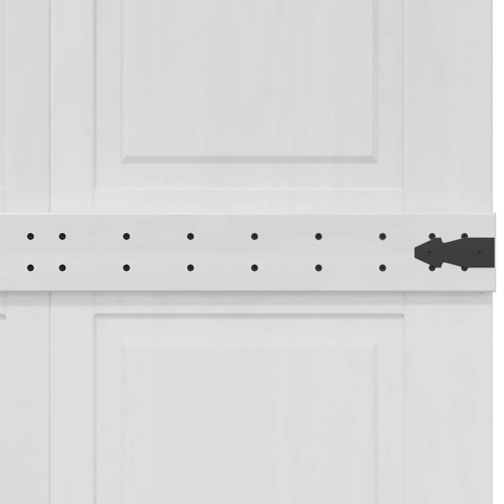 Scheunentür Corona Weiß 70 x 210 cm Massives Kiefernholz