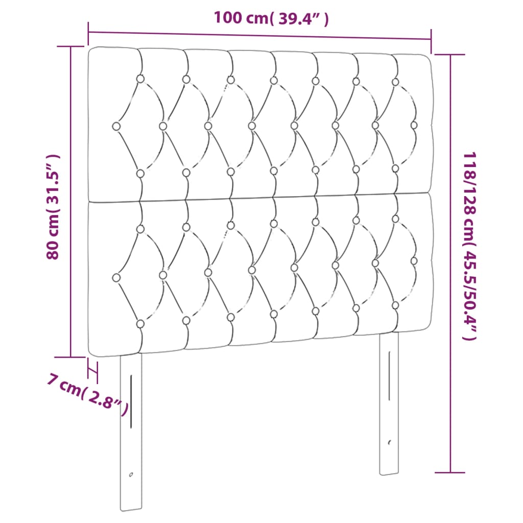 Kopfteil Hellgrau 80x7x118/128 cm Stoff