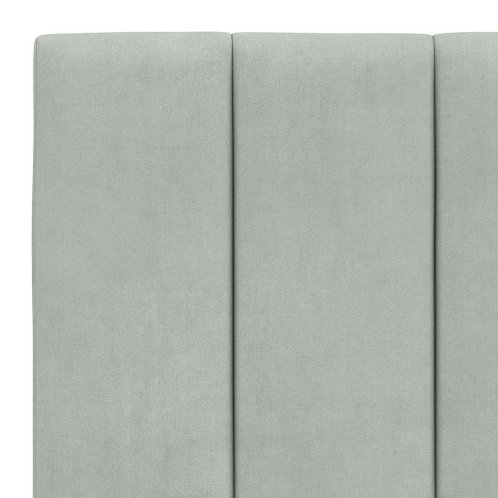 Bett mit Matratze "Hanko" Hellgrau 80x200 cm Samt