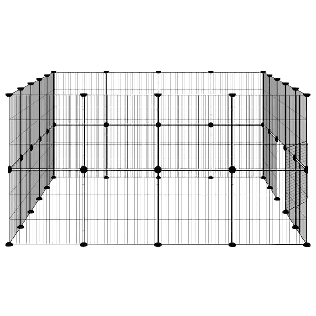 8-tlg. Haustierkäfig mit Tür Schwarz 35x35 cm Stahl