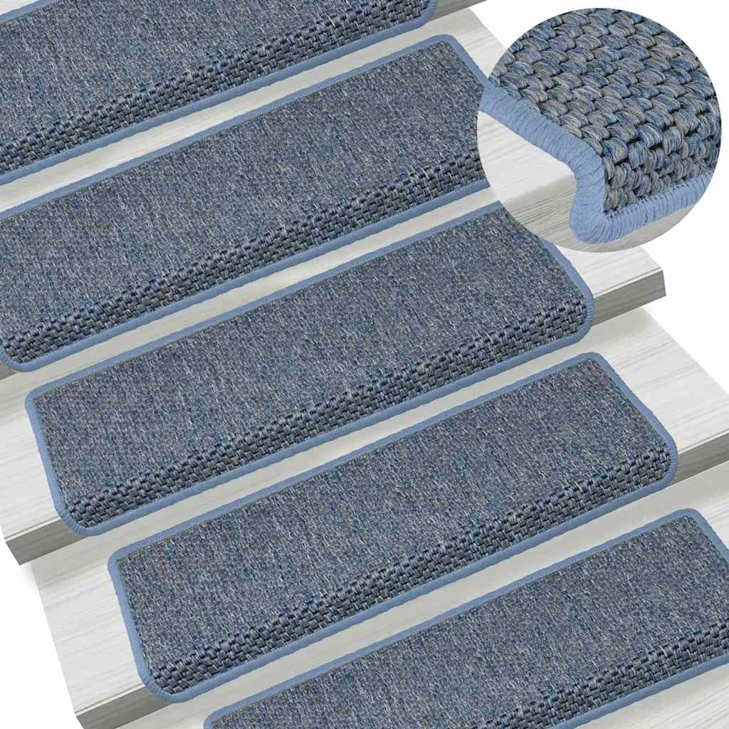 Treppenmatten Selbstklebend Sisal-Look 15 Stk. 65x21x4 Platina