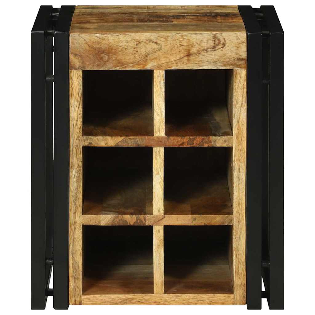 Weinregal Braun und Schwarz 35 x 35 x 39 cm Massivholz Mango