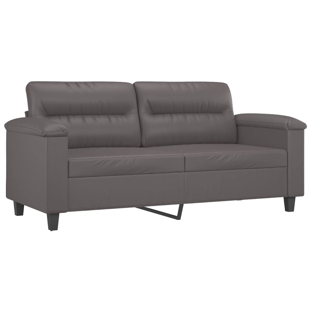 2-Sitzer-Sofa mit Zierkissen Weinrot 120 cm Kunstleder
