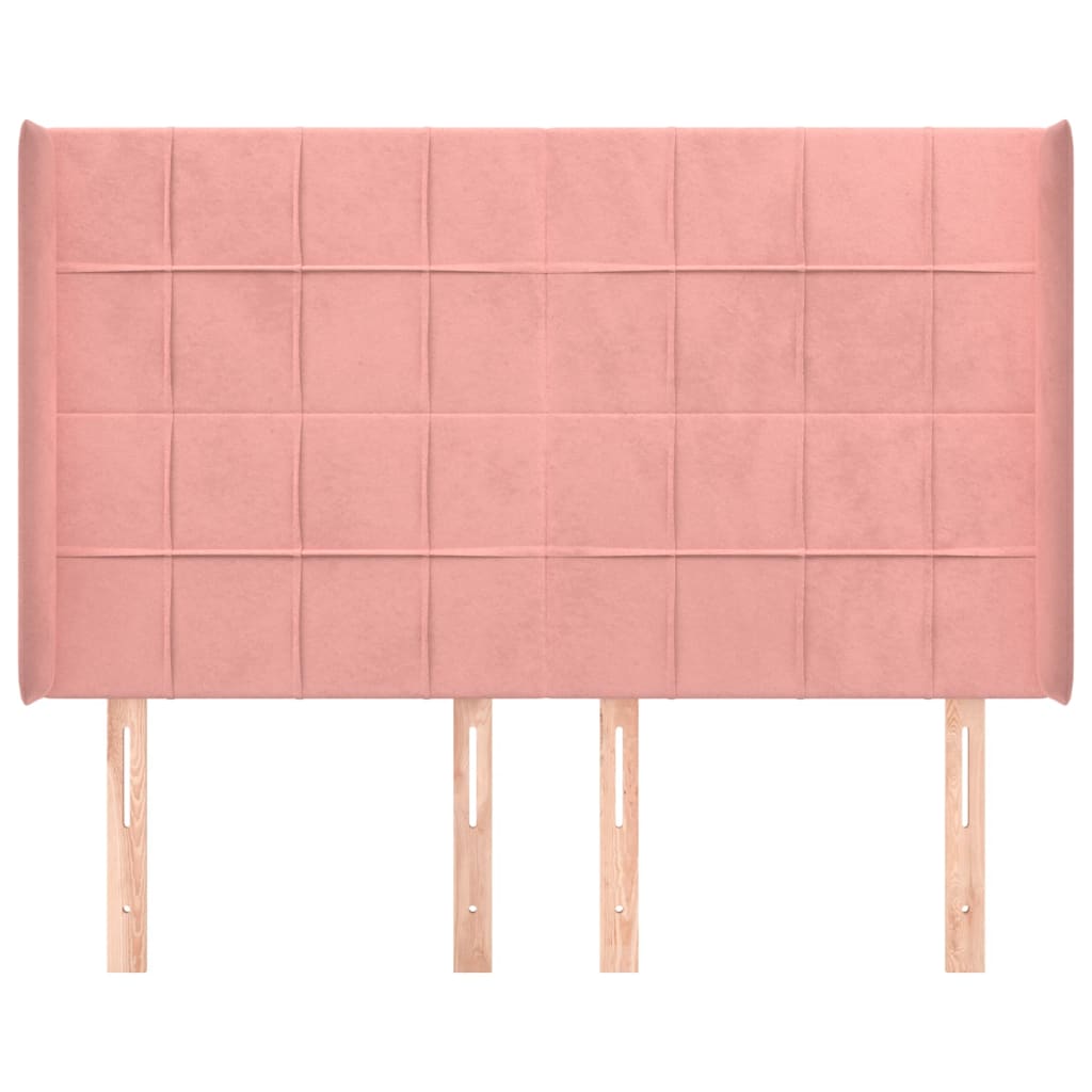 Kopfteil mit Ohren Dunkelblau 93x16x78/88 cm Samt