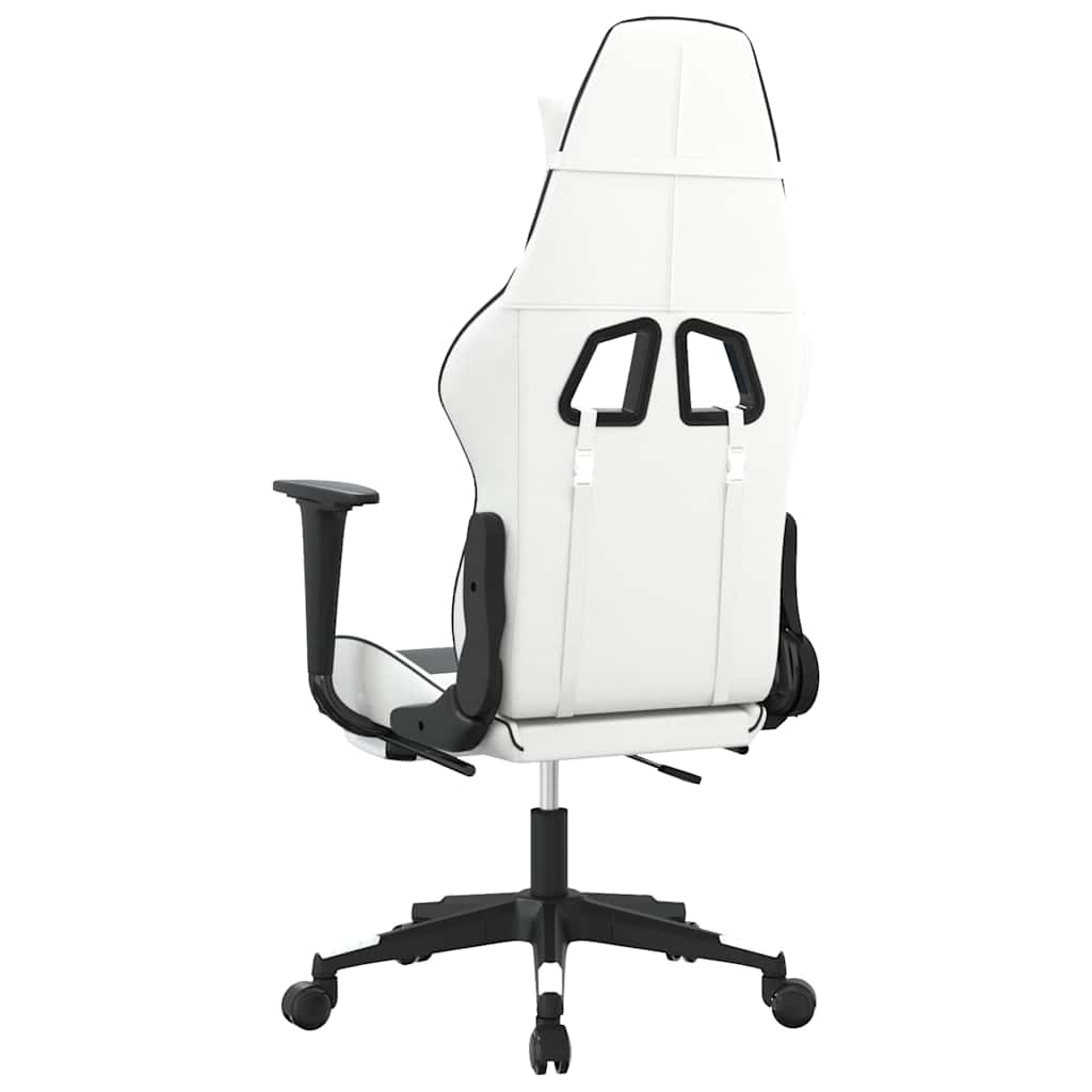 Gaming-Stuhl mit Massagefunktion Schwarz und Blau Kunstleder