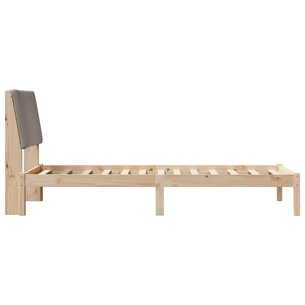 Bettgestell Braun und hellgrau 200 x 200 cm Massivholz Kiefer