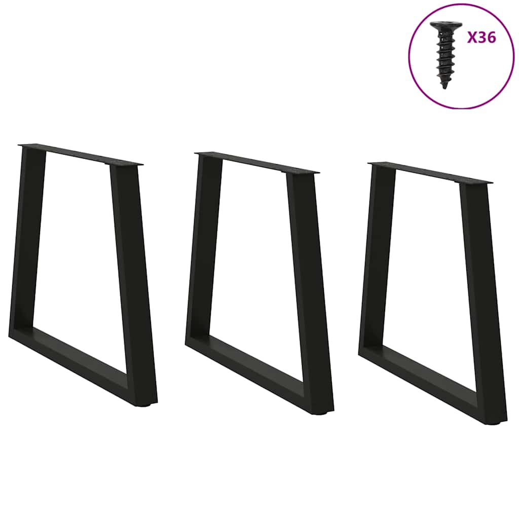 Couchtischbeine V-Form 2 Stück Schwarz 30x(30-31,3) cm Stahl