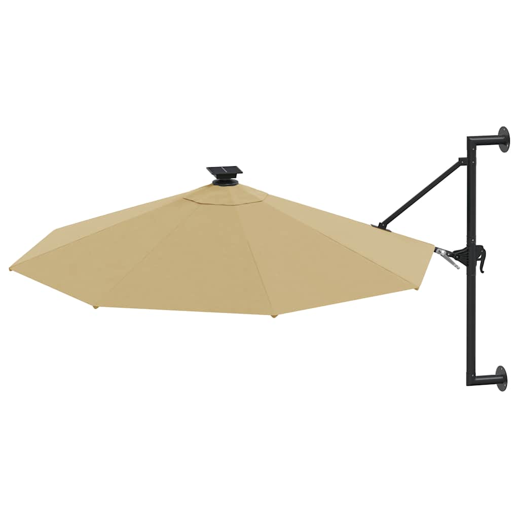 Sonnenschirm zur Wandmontage mit LEDs 300 cm Grün