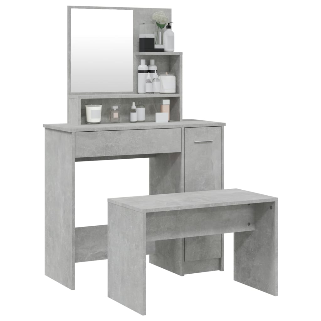 Schminktisch-Set Weiß 86,5x35x136 cm