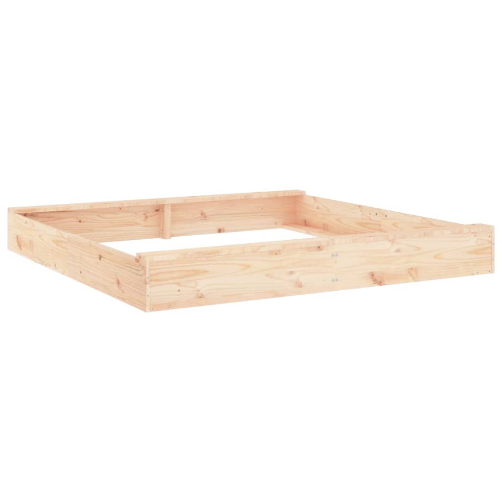 Sandkasten mit Sitzen Honigbraun Quadratisch Massivholz Kiefer