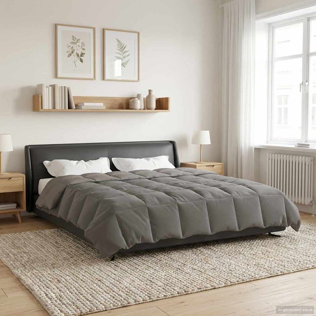 Winterbettdecke Gepolstert Anthrazit 240 x 260 cm Mikrofaser