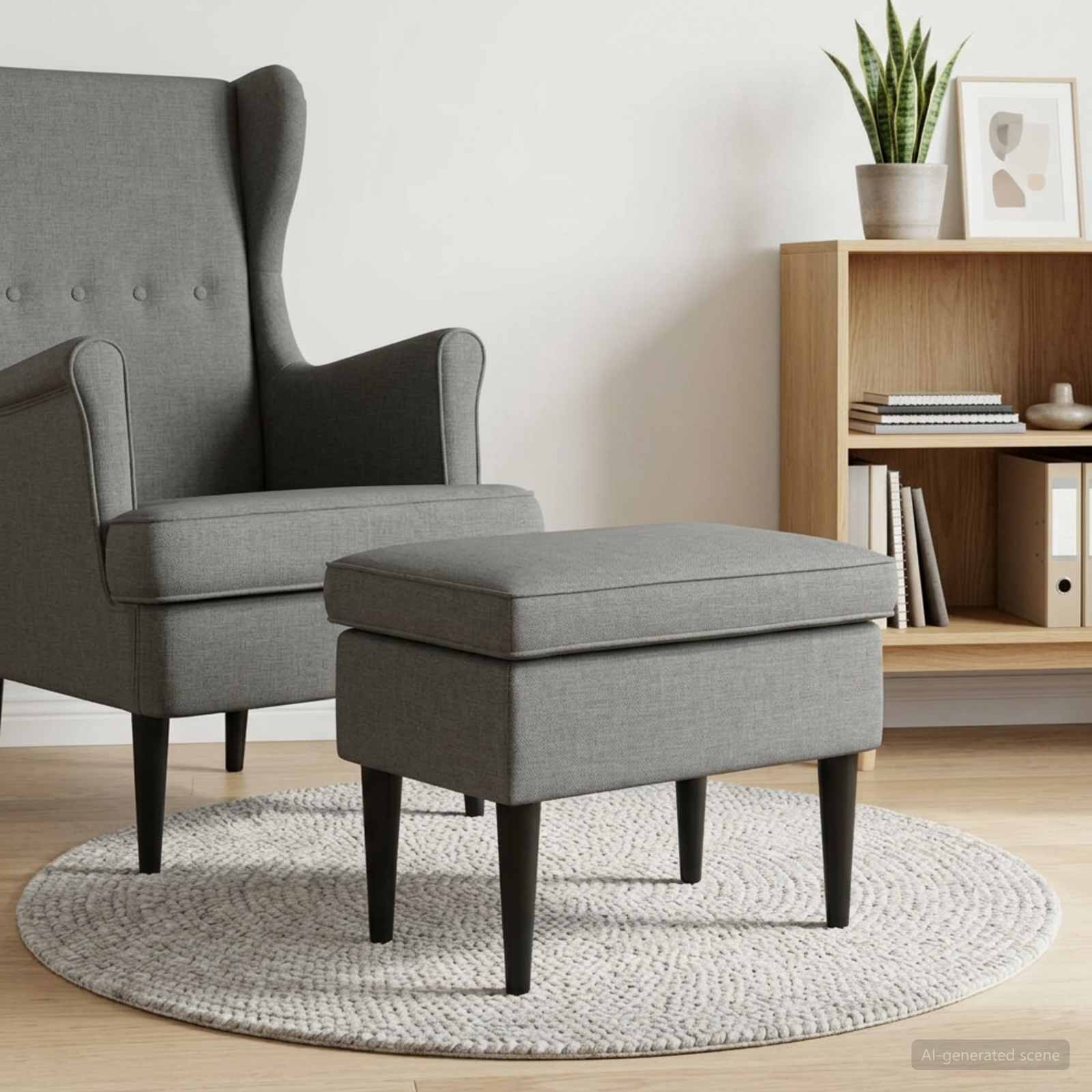 Hocker Hellgrau 55 x 35 x 41 cm Stoff