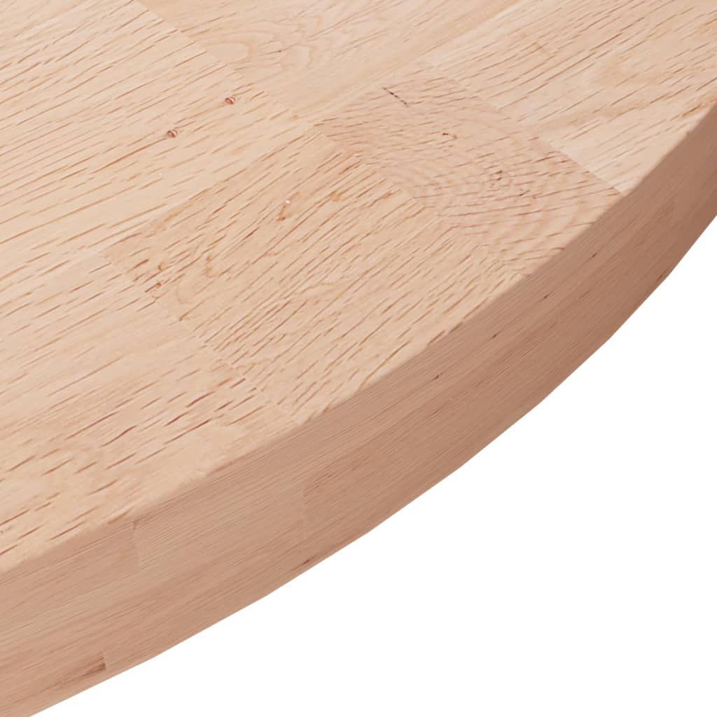 Runde Tischplatte Ø30x1,5 cm Unbehandeltes Massivholz Eiche