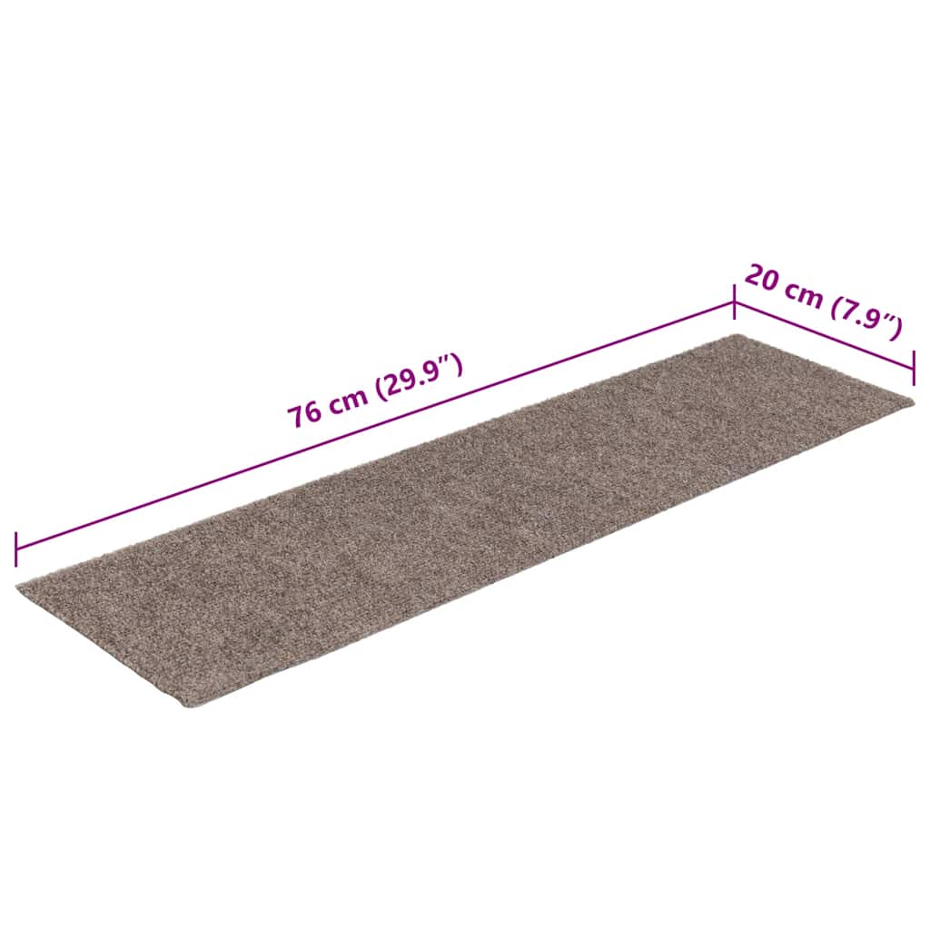 Stufenmatten Selbstklebend 15 Stk. 60x25 cm Hellbraun Rechteckig